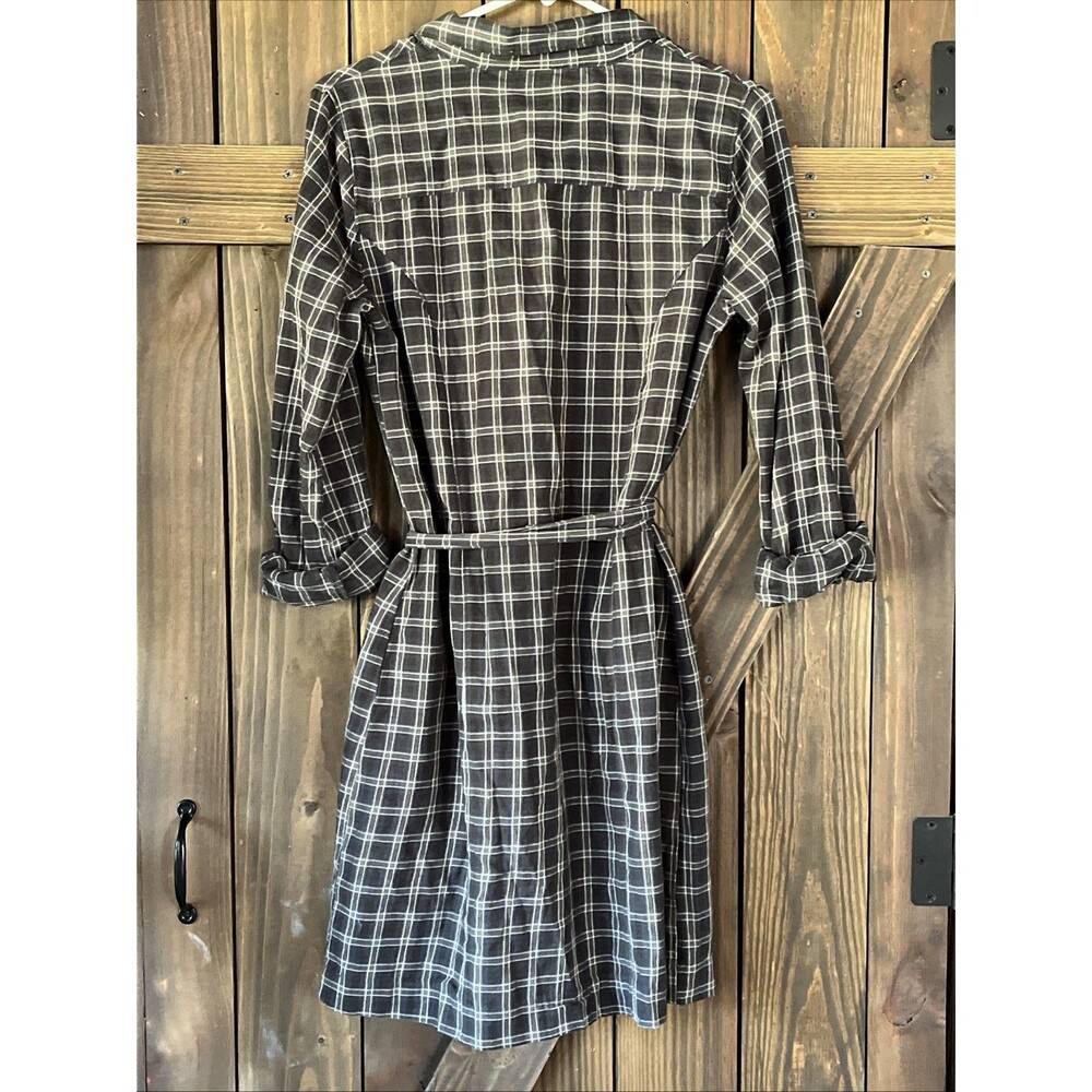 Banana Republic Plaid Dress Womens 4 Charcoal Grey Classic Preppy Mini - Picture 5 of 7